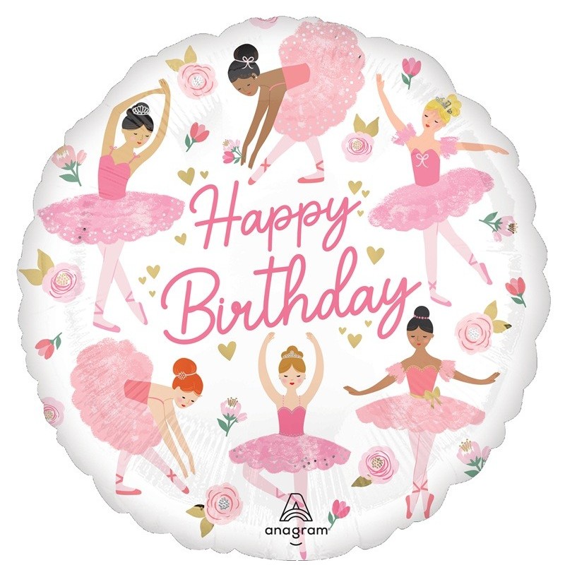 Ballon Alu Standard Happy Birthday Ballerines – Anagram