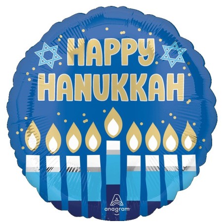Ballon Alu Rond Bleu Happy Hanukkah – Anagram