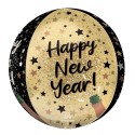 Ballon Alu Orbz Noir et Doré Happy New Year – Anagram