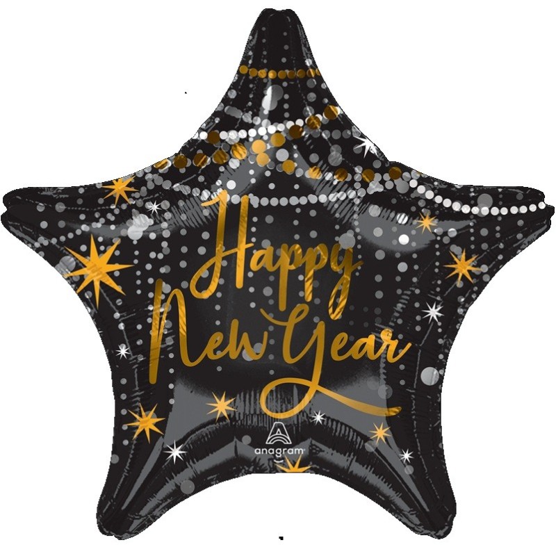 Ballon Alu Jumbo Étoile Noire Happy New Year – Anagram