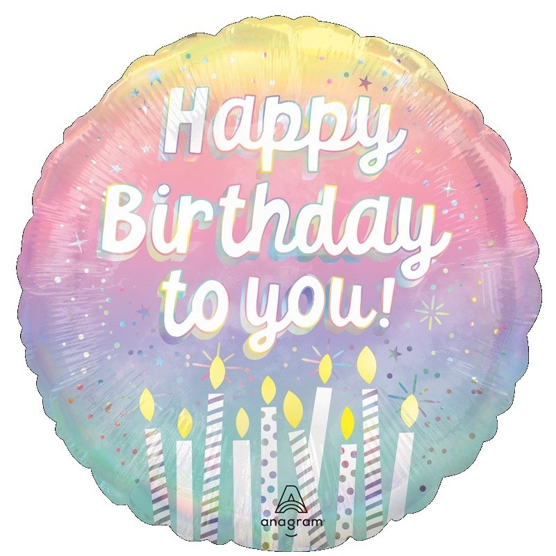 Ballon Alu Standard Rond Bougie Happy Birthday To You – Anagram
