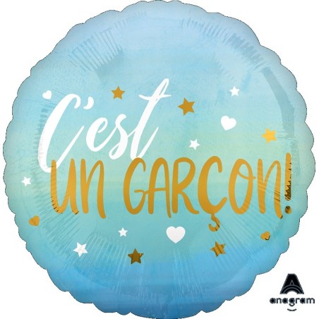 Ballon Alu Rond Bleu C’est un Garçon – Anagram