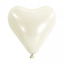 Ballons latex  8" - 20CM Coeur - blanc Frosty White Anagram