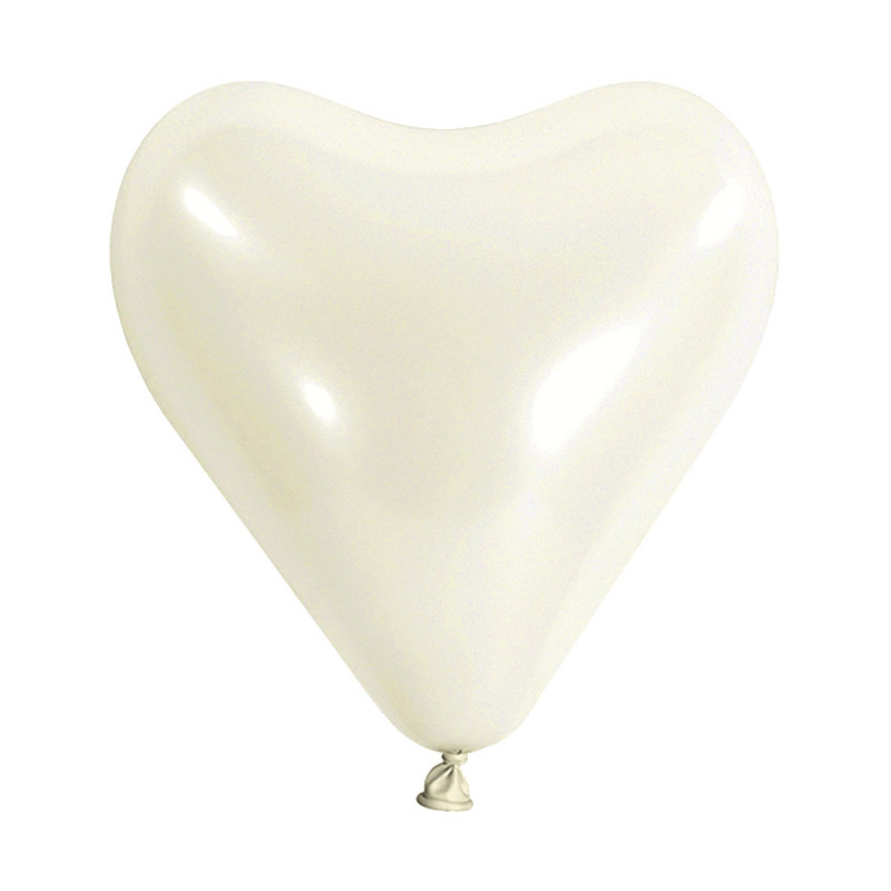 Ballons latex  8" - 20CM Coeur - blanc Frosty White Anagram