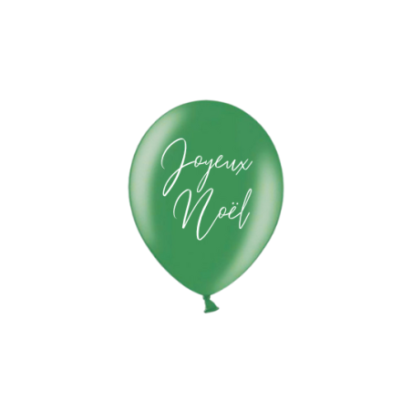 100 Ballons Joyeux Noël Latex Vert foncé – Sérigraphie français
