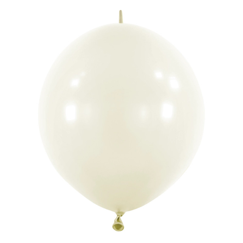 Petits Ballons latex  à queue  6" - 15CM LINK - blanc Frosty White