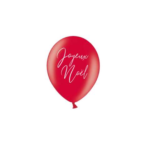 100 Ballons Joyeux Noël Latex Rouge – Sérigraphie français