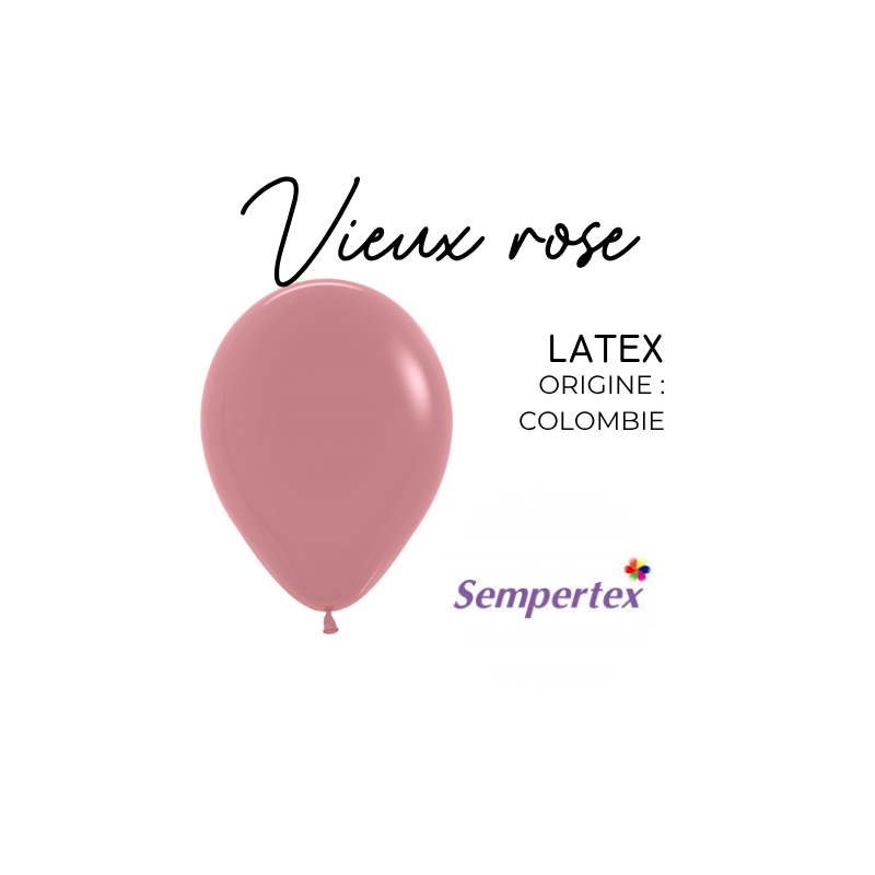 Ballons 18" – Vieux rose – Sachet de 25 – Sempertex