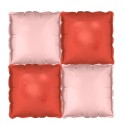 4 Ballons Carré Rose et Rouge - Mur de ballons mylar - Party Deco