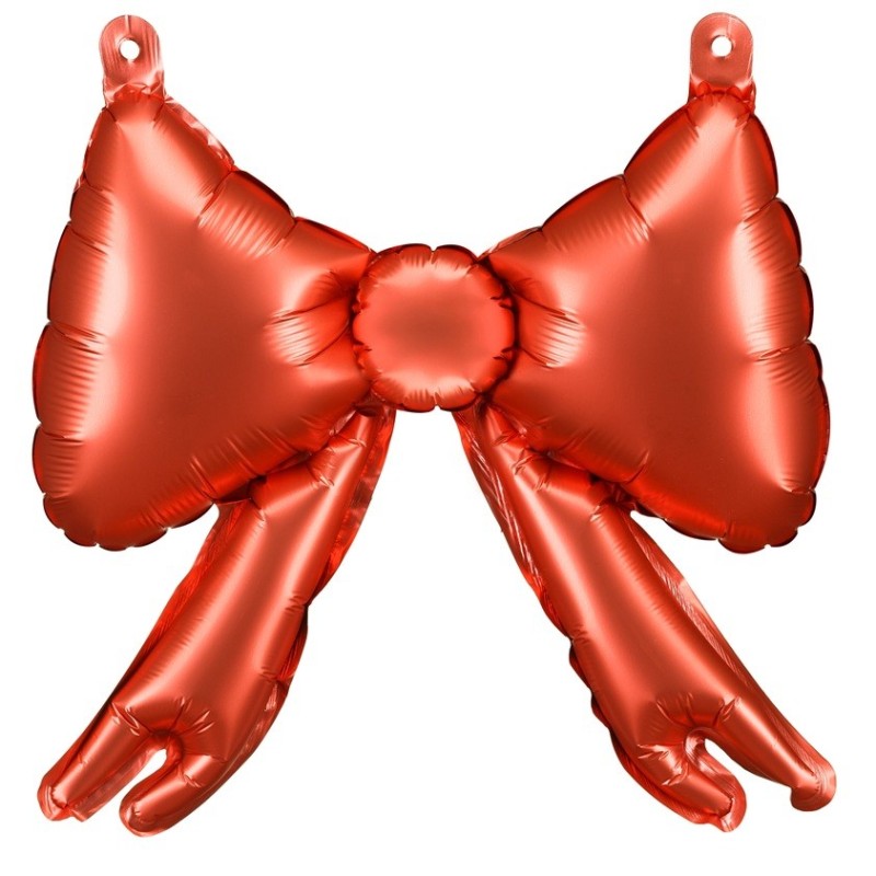 5 Mini Ballons Alu Noeuds Rouge - Party Deco