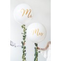 Ballon Jumbo Latex Madame Blanc 100 cm Doré – Party Deco