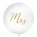 Ballon Jumbo Latex Madame Blanc 100 cm Doré – Party Deco