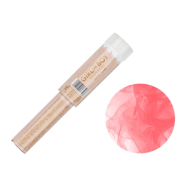 Bombes (Lot de 5) Fumigènes Gender Reveal fille rose 22,5 cm – Party Deco