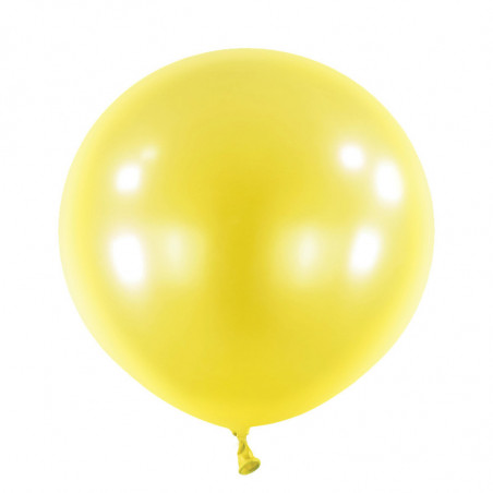 Ballons latex 24" ROND - 60CM - Jaune nacré Metallic Sunshine Yellow Anagram