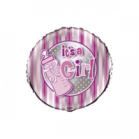 Ballon Mylar C’est une Fille Rose et Argent – Unique