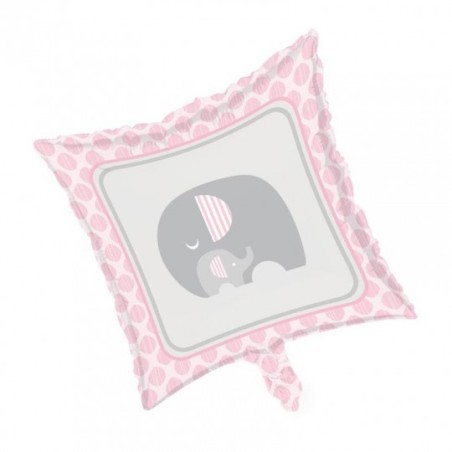 Ballon Mylar Carré Éléphant Rose Pastel 45,7 cm – Creative Party