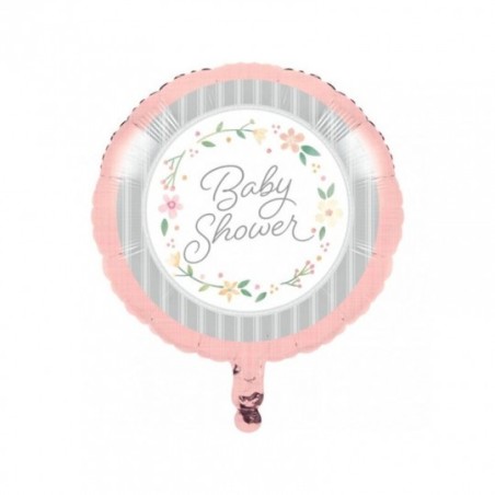 Ballon Mylar Rond Baby Shower Florale 45 cm – Creative Party