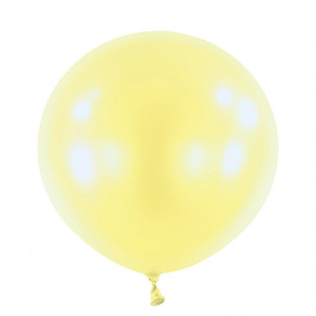 Ballons latex 24" ROND - 60CM - Jaune pastel nacré Pearl Light Yellow Anagram
