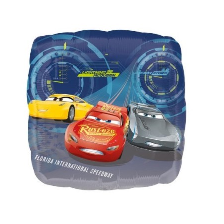 Ballon Mylar Carré Cars avec 3 Voitures – Anagram