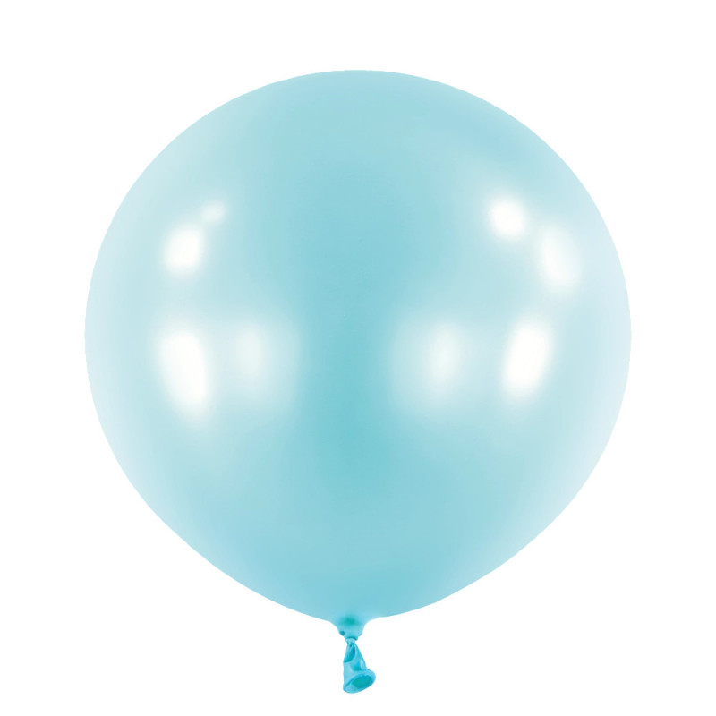 Ballons latex 24" ROND - 60CM - Bleu nacré Pearl Pastel Blue Anagram