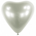 Ballons latex 12" - 30CM Coeur - argent chromé Satin Luxe Platinium