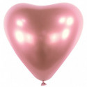 Ballons latex  12" - 30CM Coeur - rose gold chromé Satin Luxe Flamingo Anagram