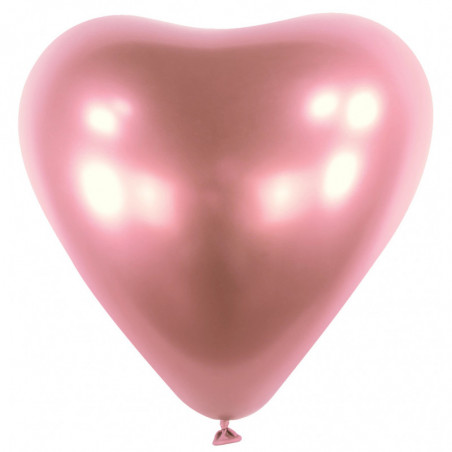 Ballons latex  12" - 30CM Coeur - rose gold chromé Satin Luxe Flamingo Anagram