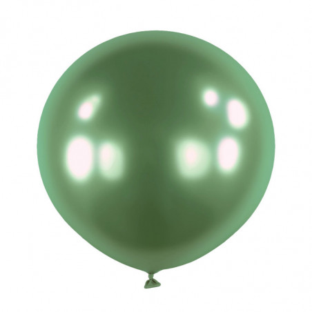 Ballons latex 24" ROND - 60CM  - Vert Foncé chromé Satin Luxe Palm Leaf