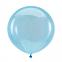 Ballons latex 24" ROND - 60CM  - Bleu cristal transparent Crystal Clearz Blue Anagram