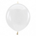 Ballons latex   à queue 12" - 30CM LINK - transparent Crystal Clearz