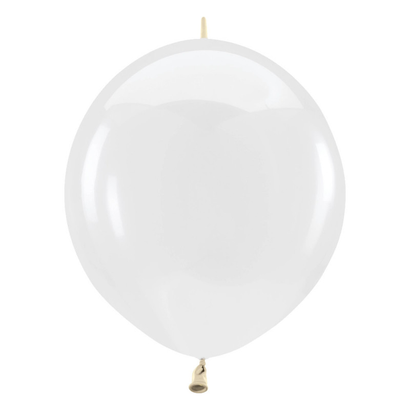 Ballons latex   à queue 12" - 30CM LINK - transparent Crystal Clearz