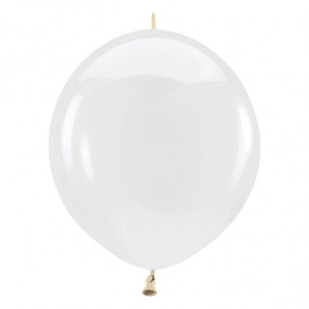 Ballons latex   à queue 12" - 30CM LINK - transparent Crystal Clearz