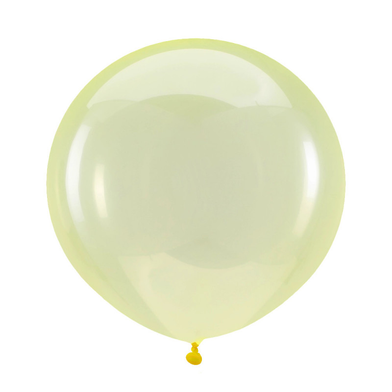Ballons latex 24" ROND - 60CM - Jaune cristal Crystal Clearz Yellow Anagram