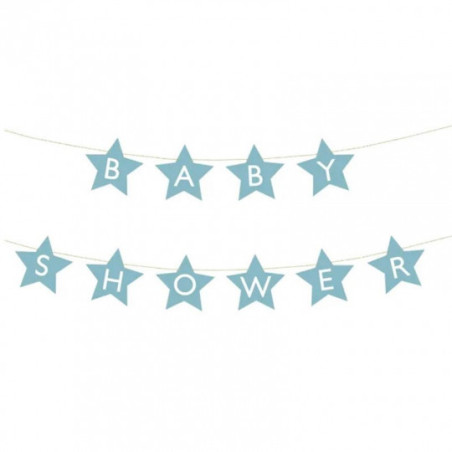 Banderole Étoiles Baby Shower Rose – Party Deco