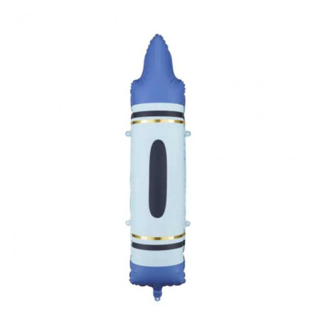 Ballon Supershape Crayon Bleu Effet Matifié – Party Deco