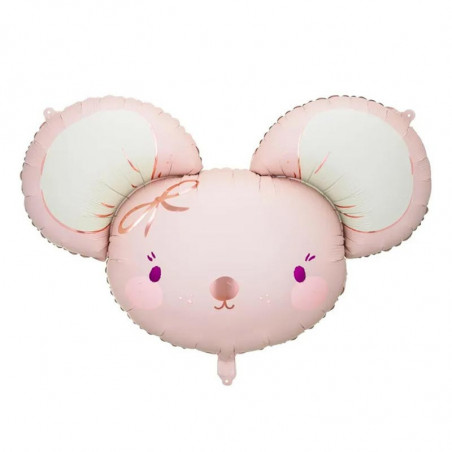 Ballon Alu Tête de Souris Rose Mat – Party Deco