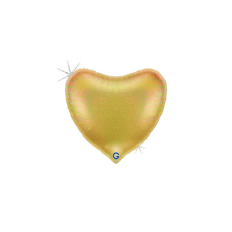 Ballon Alu Cœur Doré Brillant 91 cm (36") – Grabo