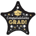 Ballon Alu Etoile Congrats Grad Noir et Doré – Anagram