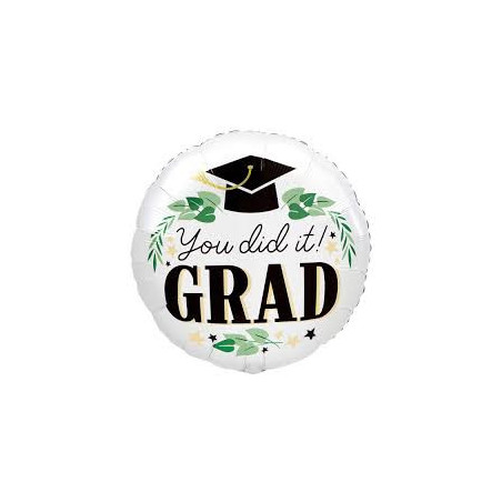 Ballon Alu Rond Congrats Grad avec Fanions – Anagram